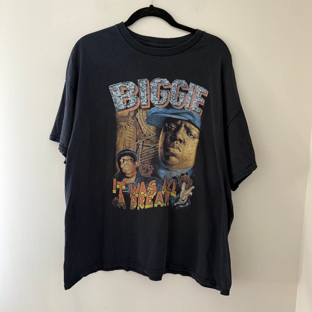 Notorious BIG Biggie Smalls It Was All A Dream Graphic T-Shirt Black XL-2XL